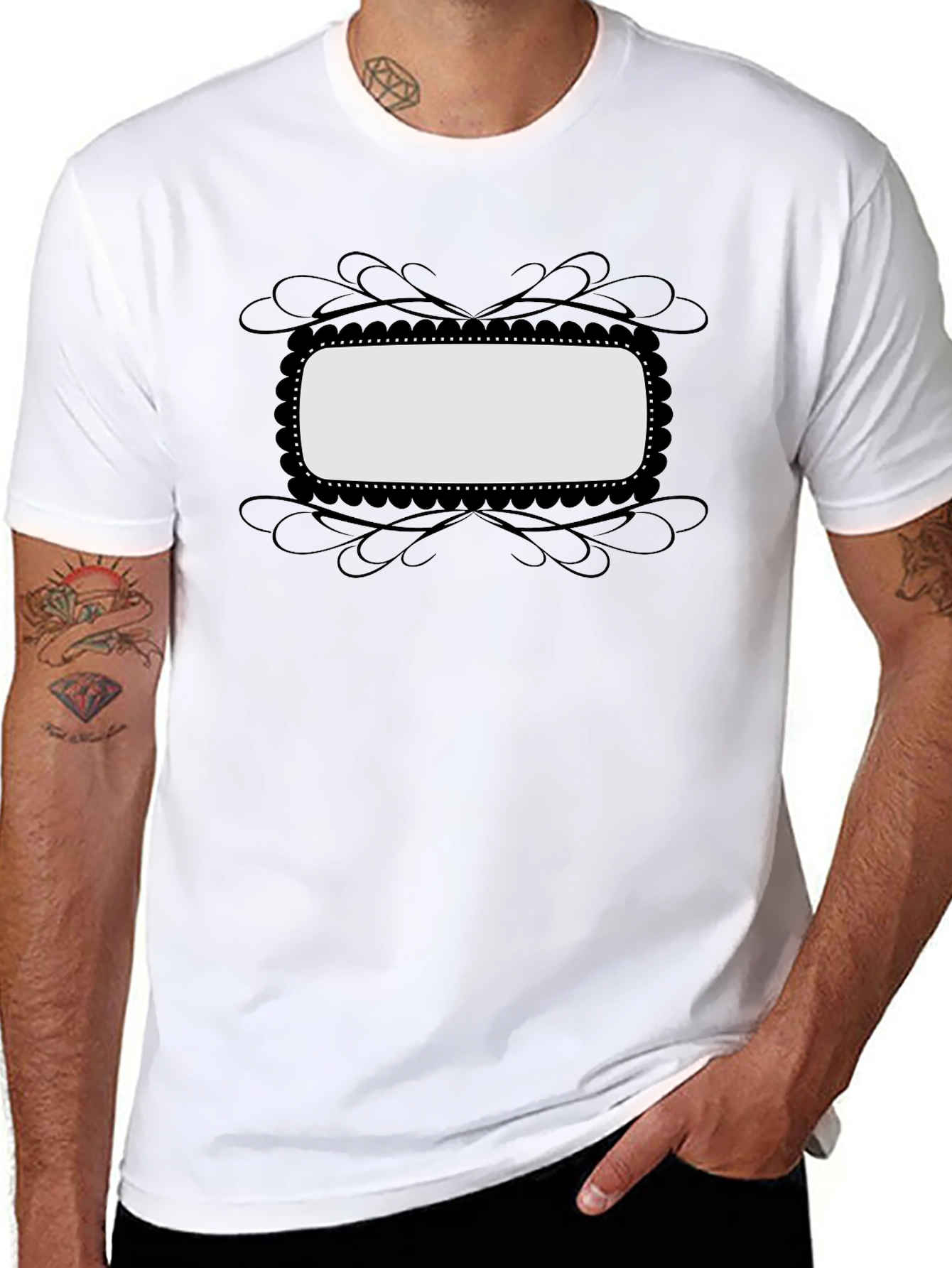 Blank Frame Graphic Tee - Black Casual Shirt