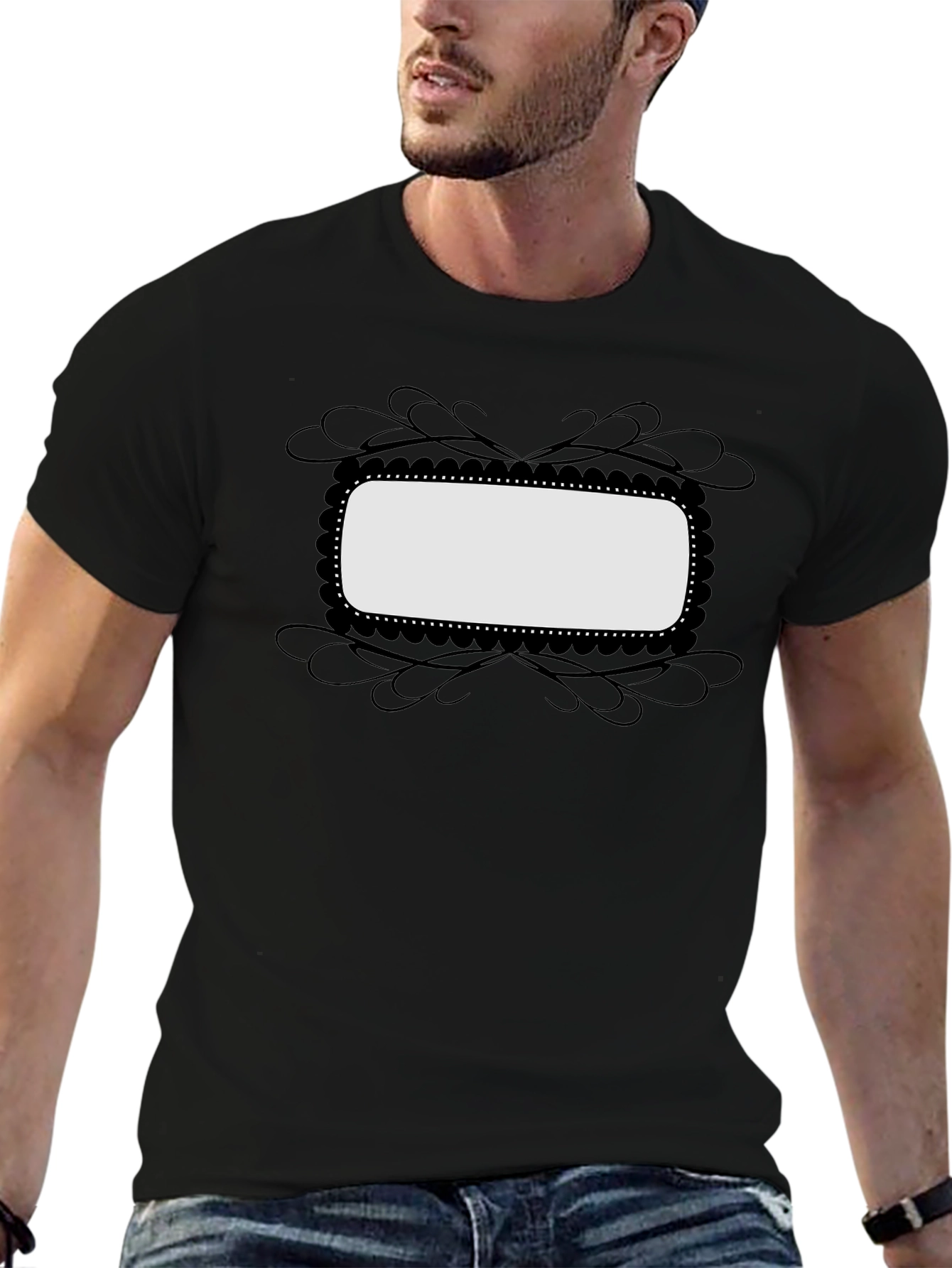 Blank Frame Graphic Tee - Black Casual Shirt