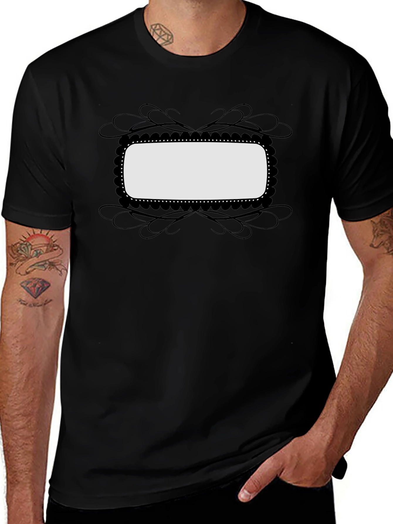 Blank Frame Graphic Tee - Black Casual Shirt