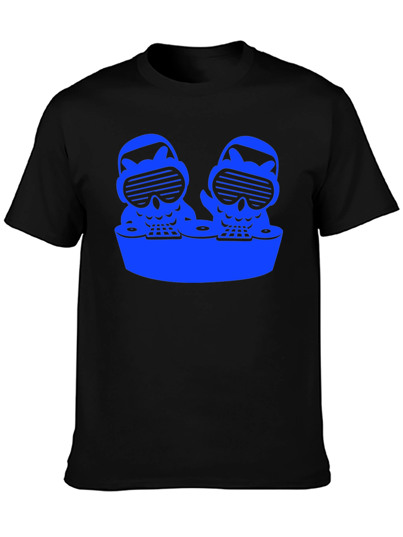 DJ Owls Graphic Tee - Cool Black T-Shirt