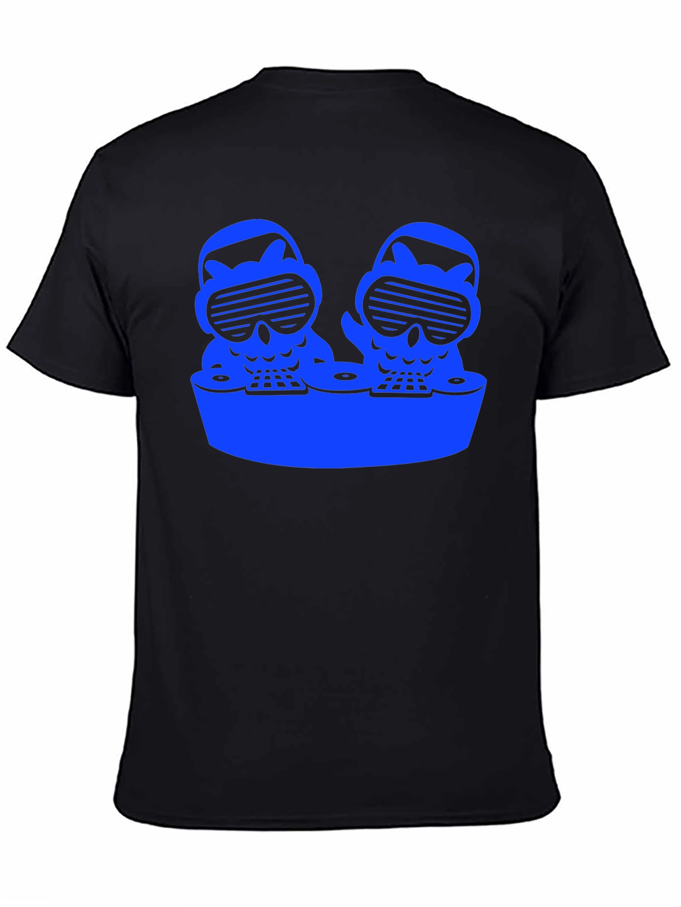 DJ Owls Graphic Tee - Cool Black T-Shirt