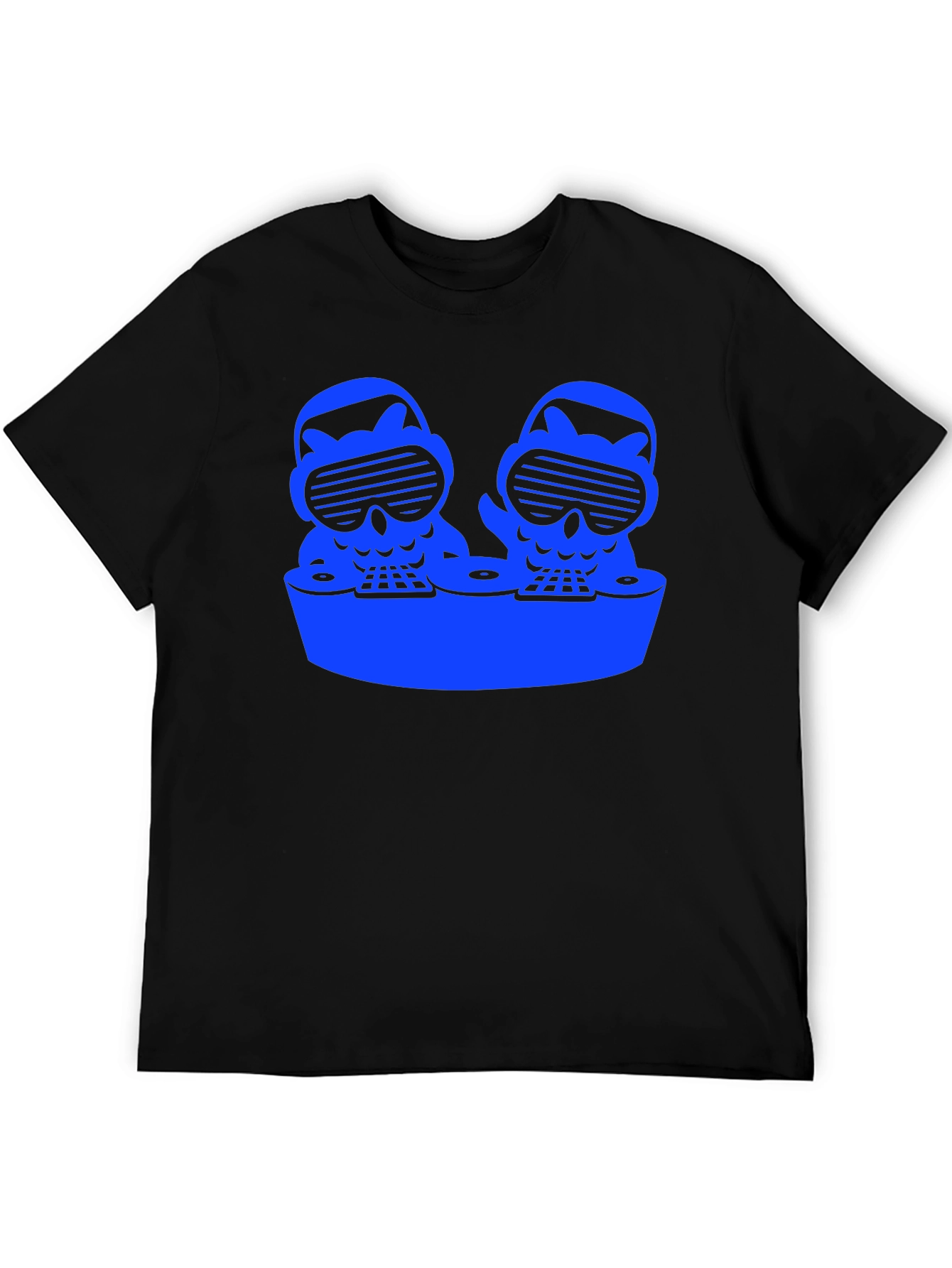 DJ Owls Graphic Tee - Cool Black T-Shirt