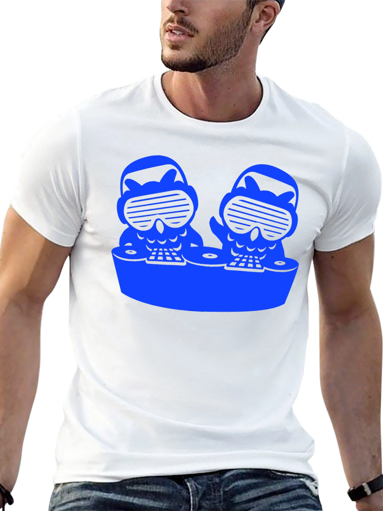 DJ Owls Graphic Tee - Cool Black T-Shirt