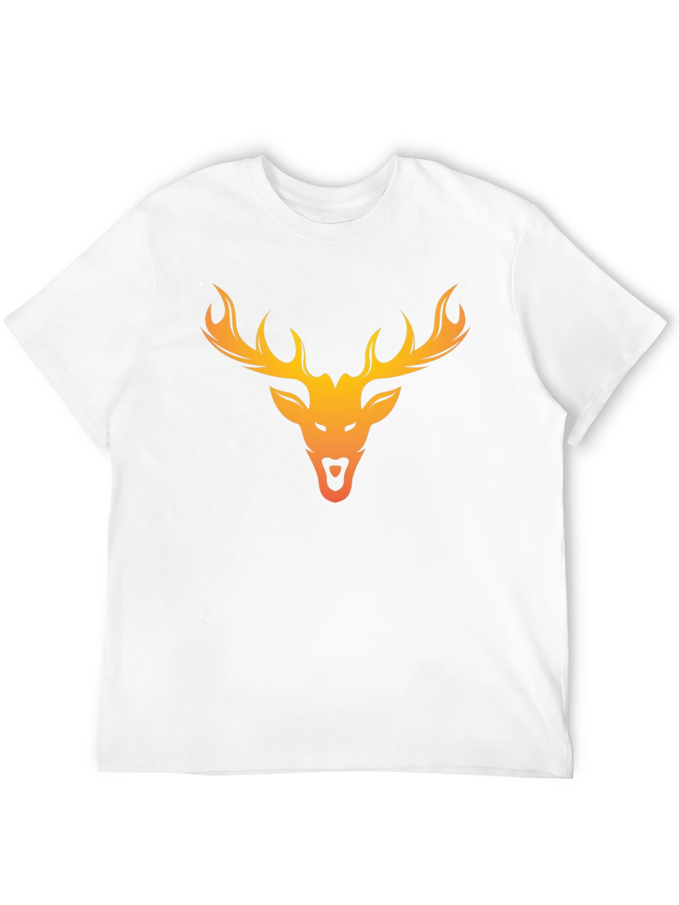 Deer Head Graphic Tee - Black Cotton Blend