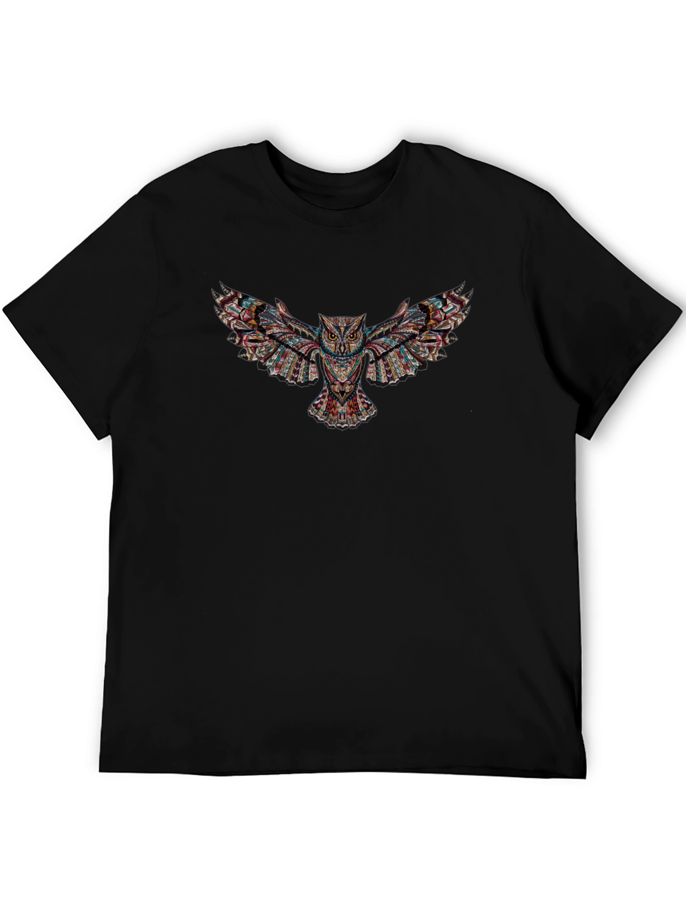 Tribal Owl Graphic Tee - Mens Black T-Shirt