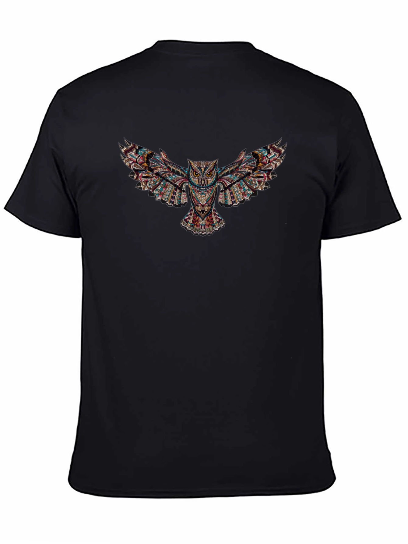 Tribal Owl Graphic Tee - Mens Black T-Shirt