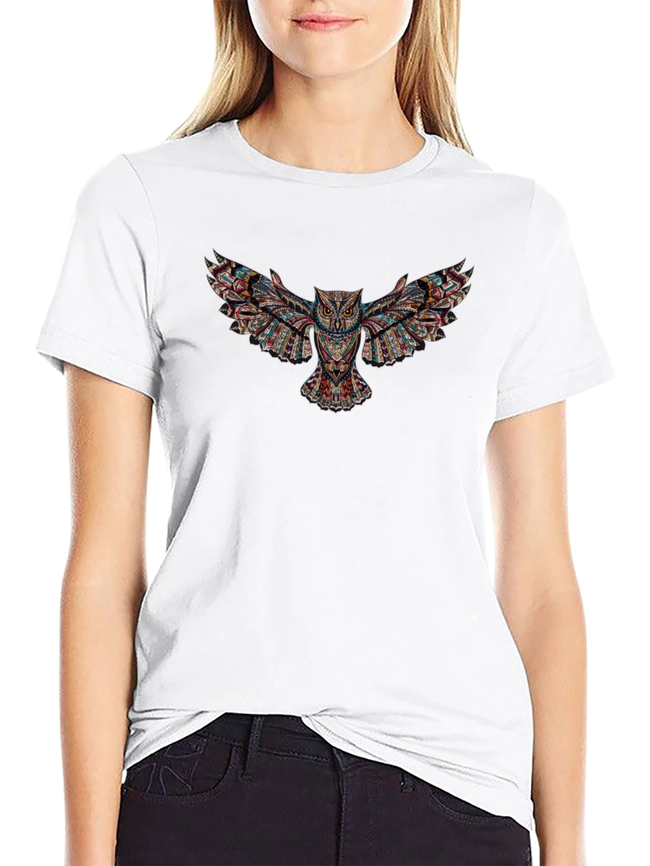 Tribal Owl Graphic Tee - Mens Black T-Shirt