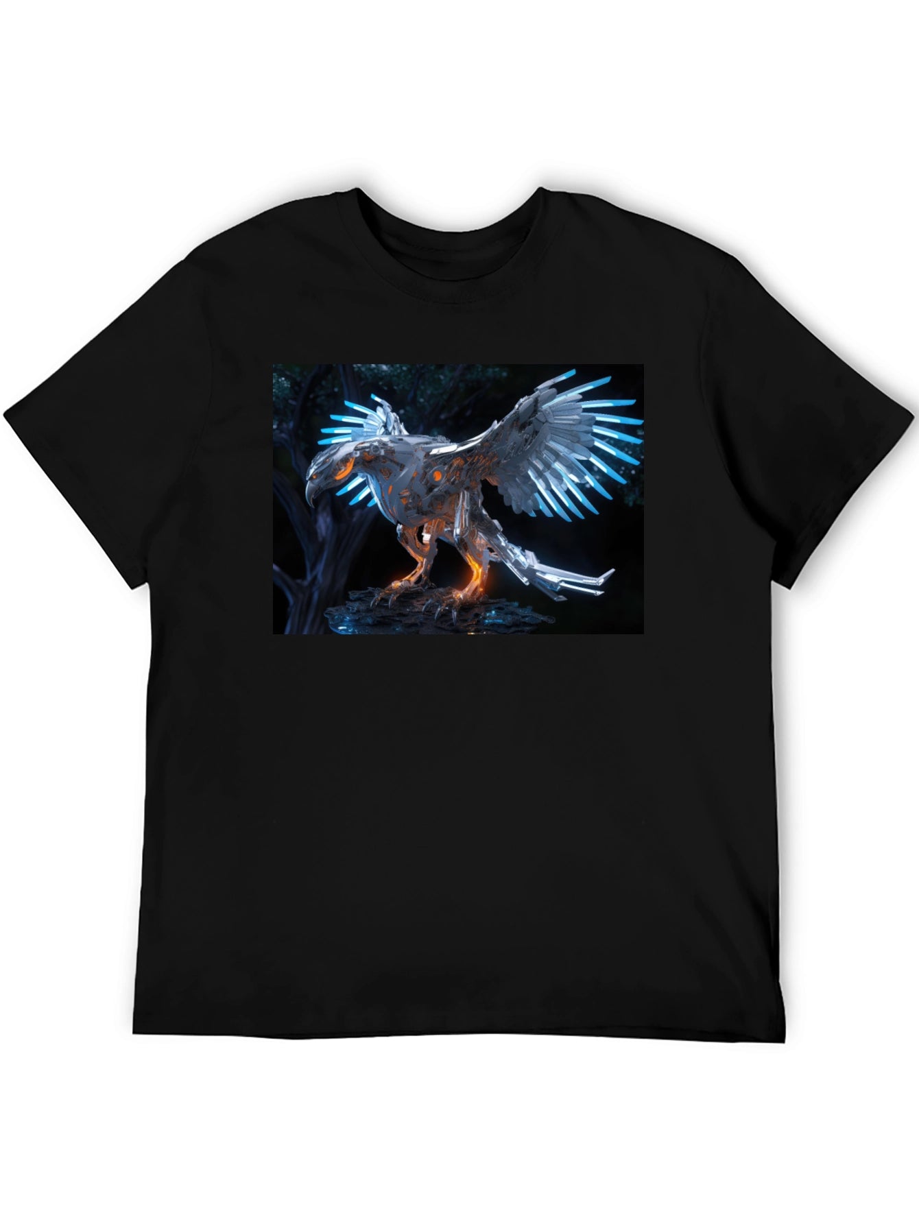 Cyberpunk Eagle T-Shirt - Futuristic Bird Design