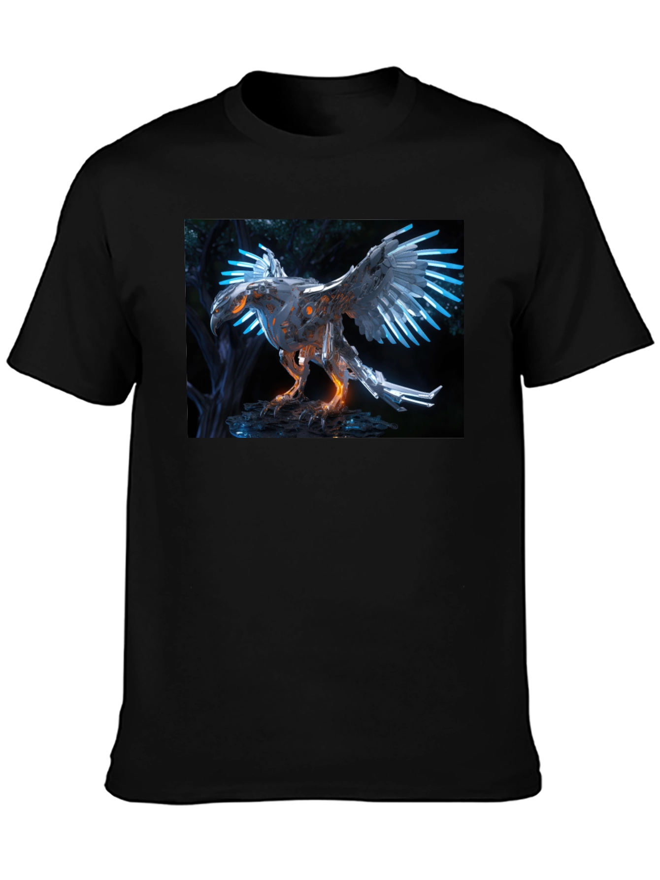Cyberpunk Eagle T-Shirt - Futuristic Bird Design