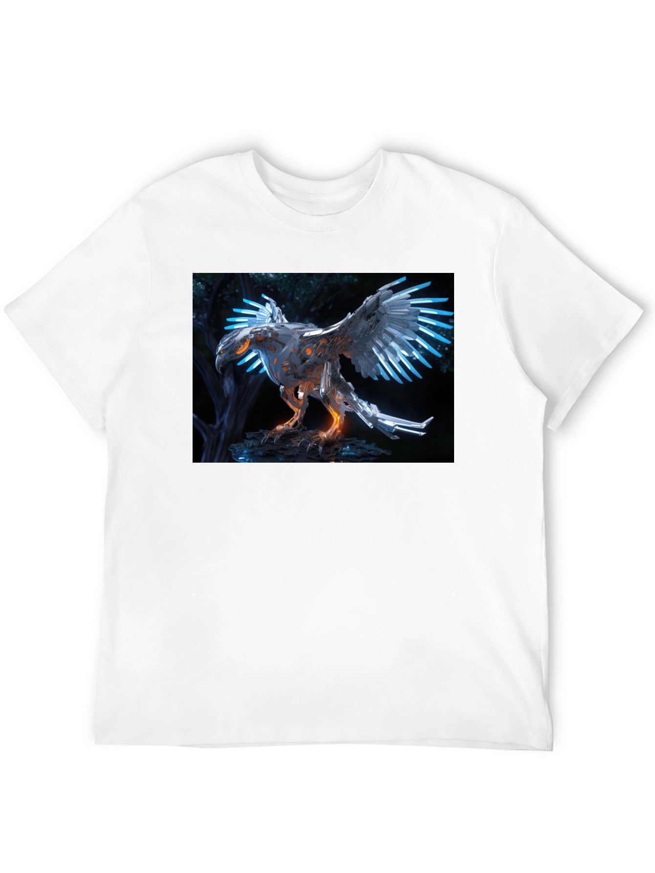 Cyberpunk Eagle T-Shirt - Futuristic Bird Design