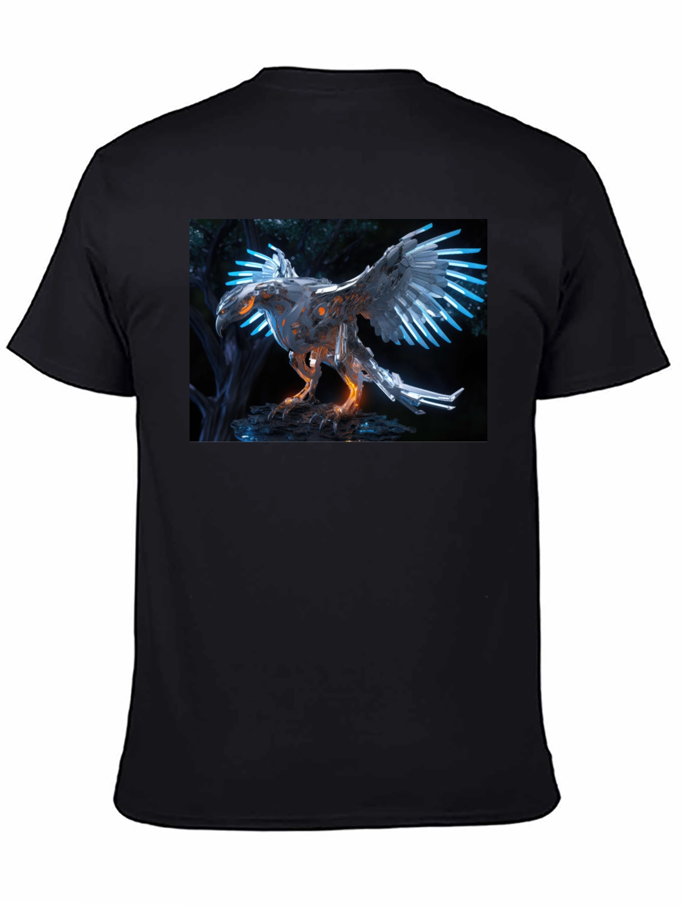 Cyberpunk Eagle T-Shirt - Futuristic Bird Design