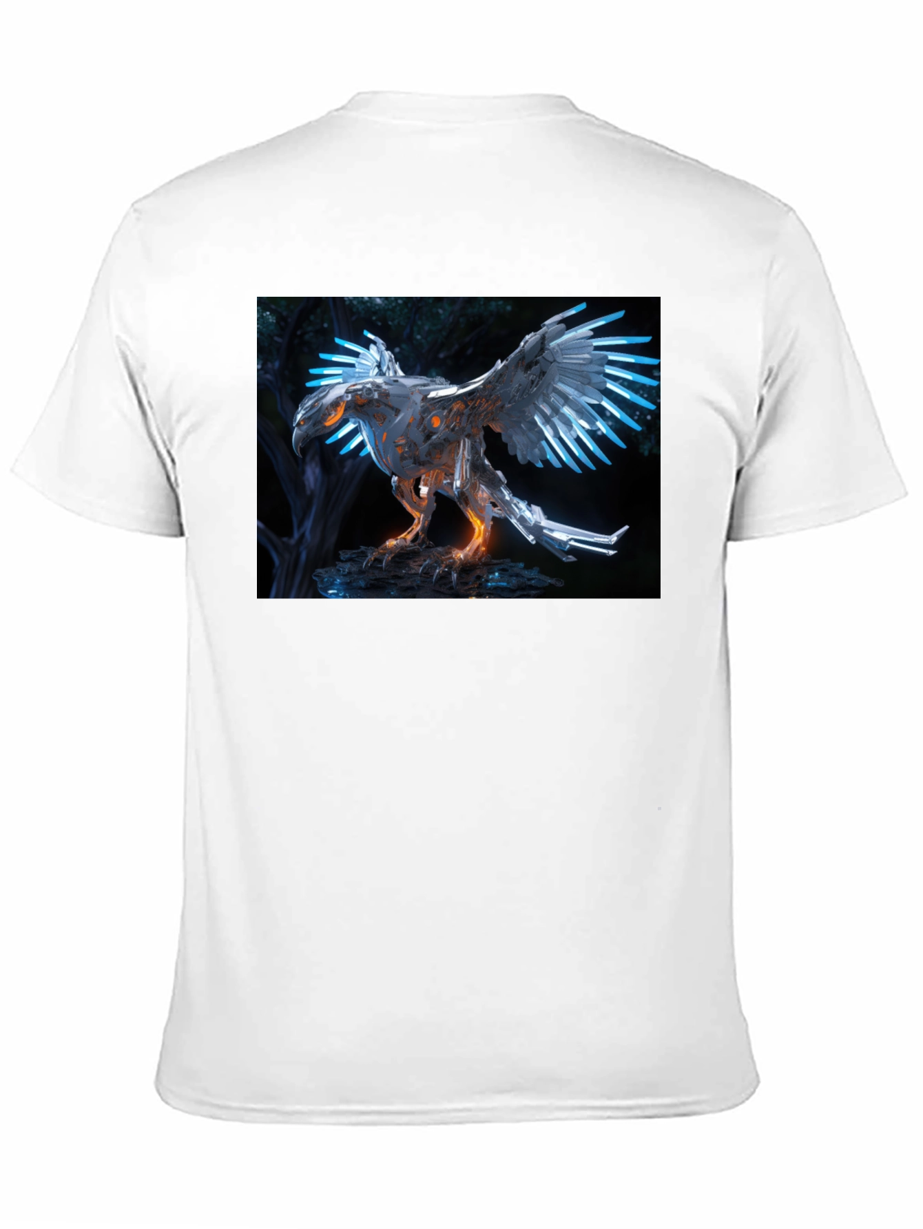 Cyberpunk Eagle T-Shirt - Futuristic Bird Design