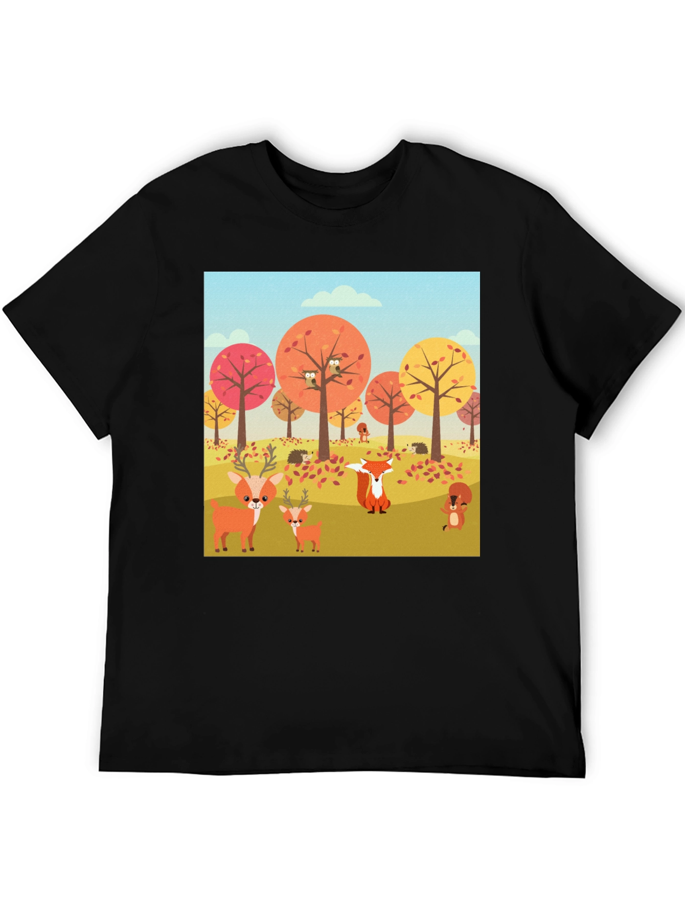 Autumn Forest Animals Graphic T-Shirt