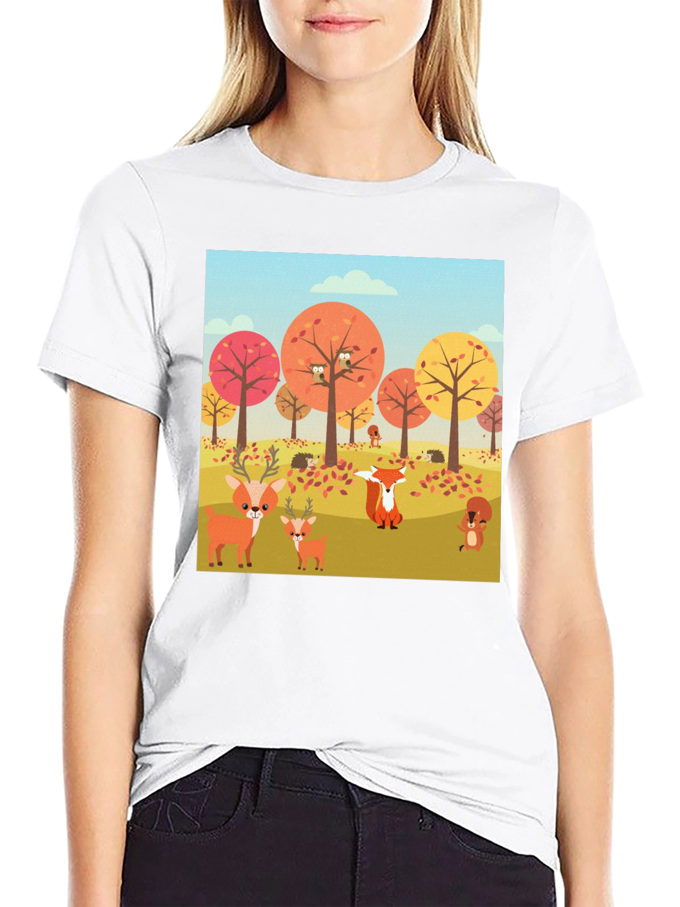 Autumn Forest Animals Graphic T-Shirt