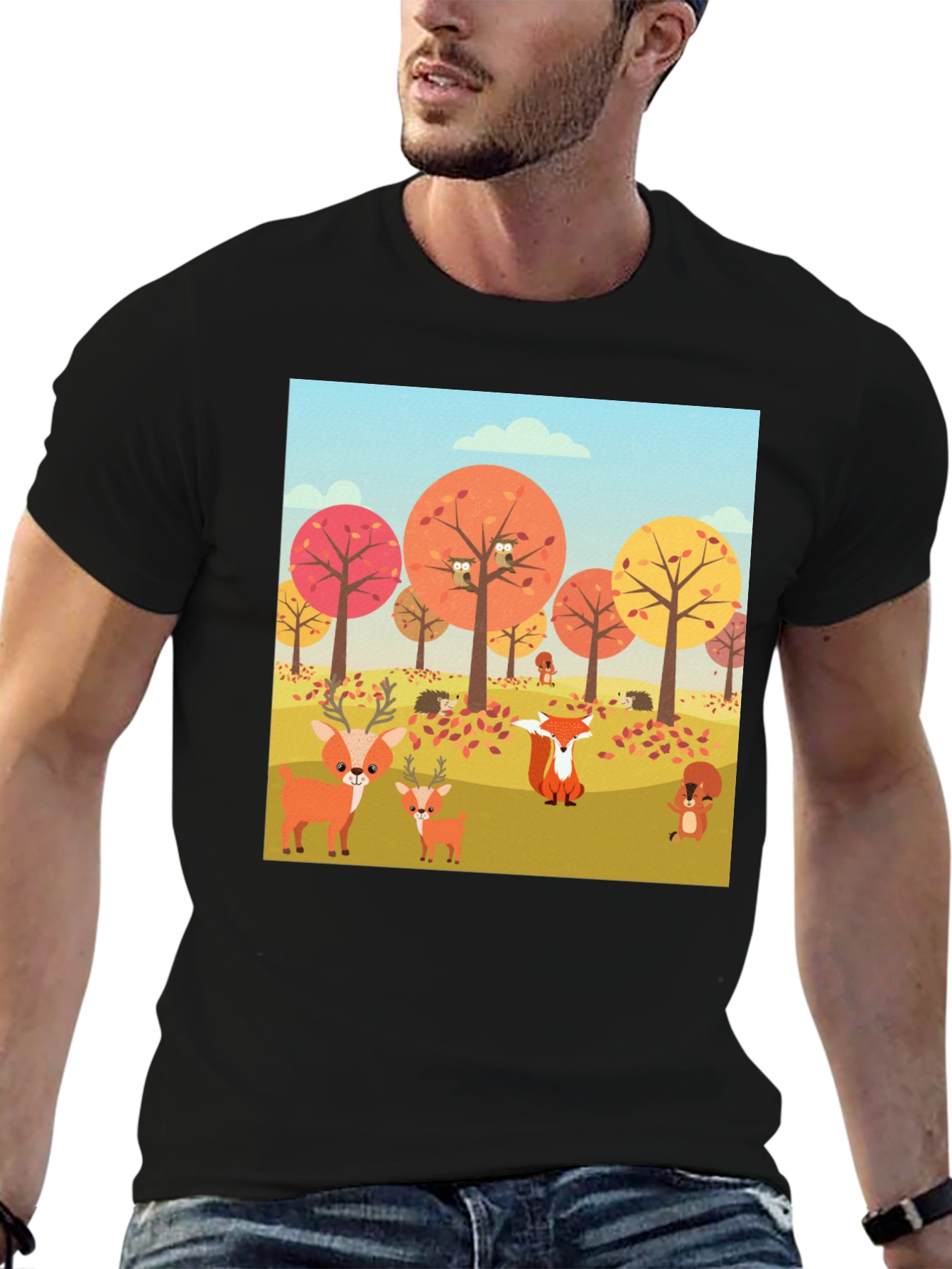 Autumn Forest Animals Graphic T-Shirt
