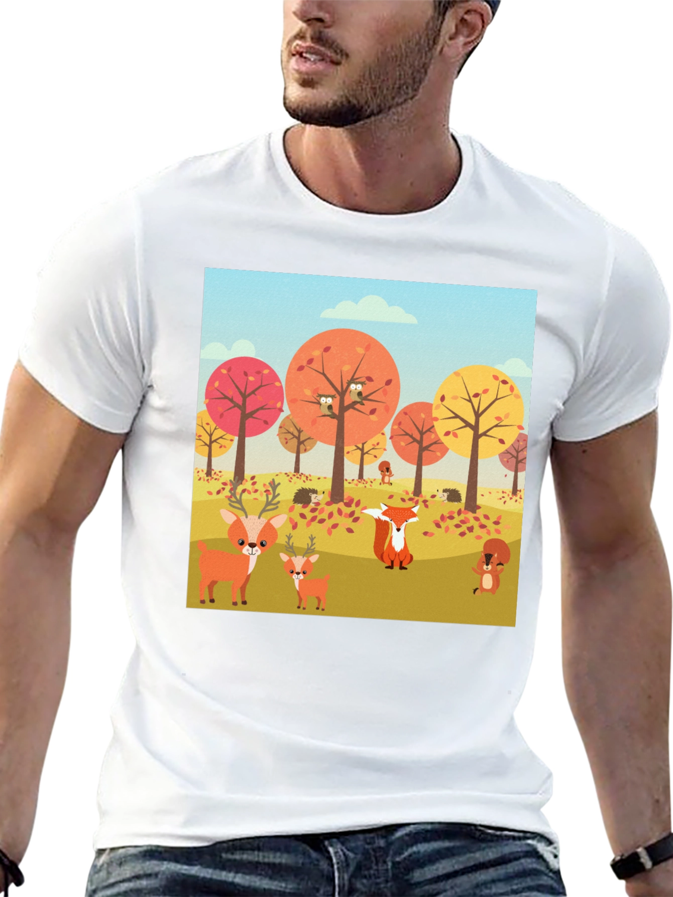Autumn Forest Animals Graphic T-Shirt