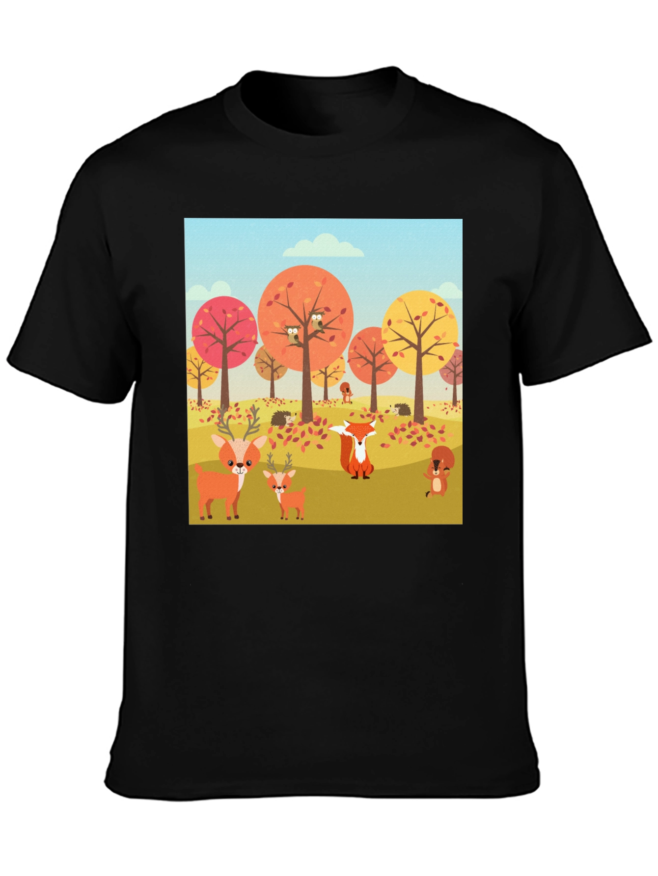 Autumn Forest Animals Graphic T-Shirt