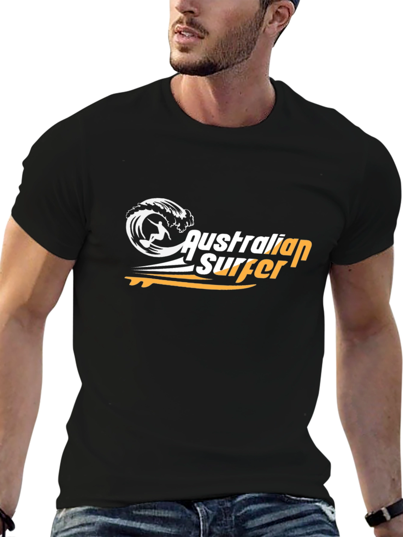 Australian Surfer Graphic Tee - Black