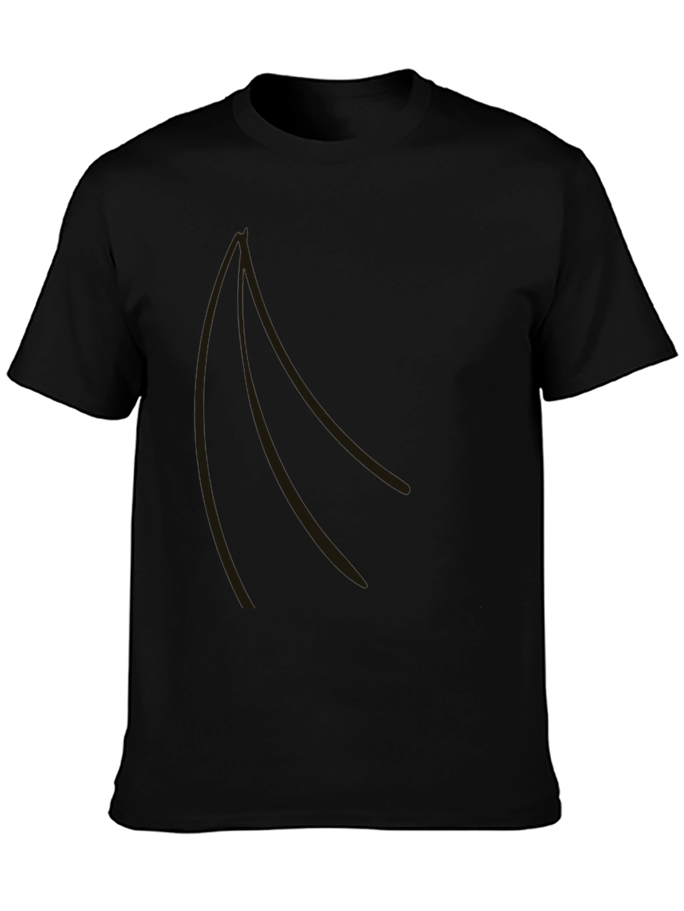 Stylish Black Graphic Tee - Curved Design