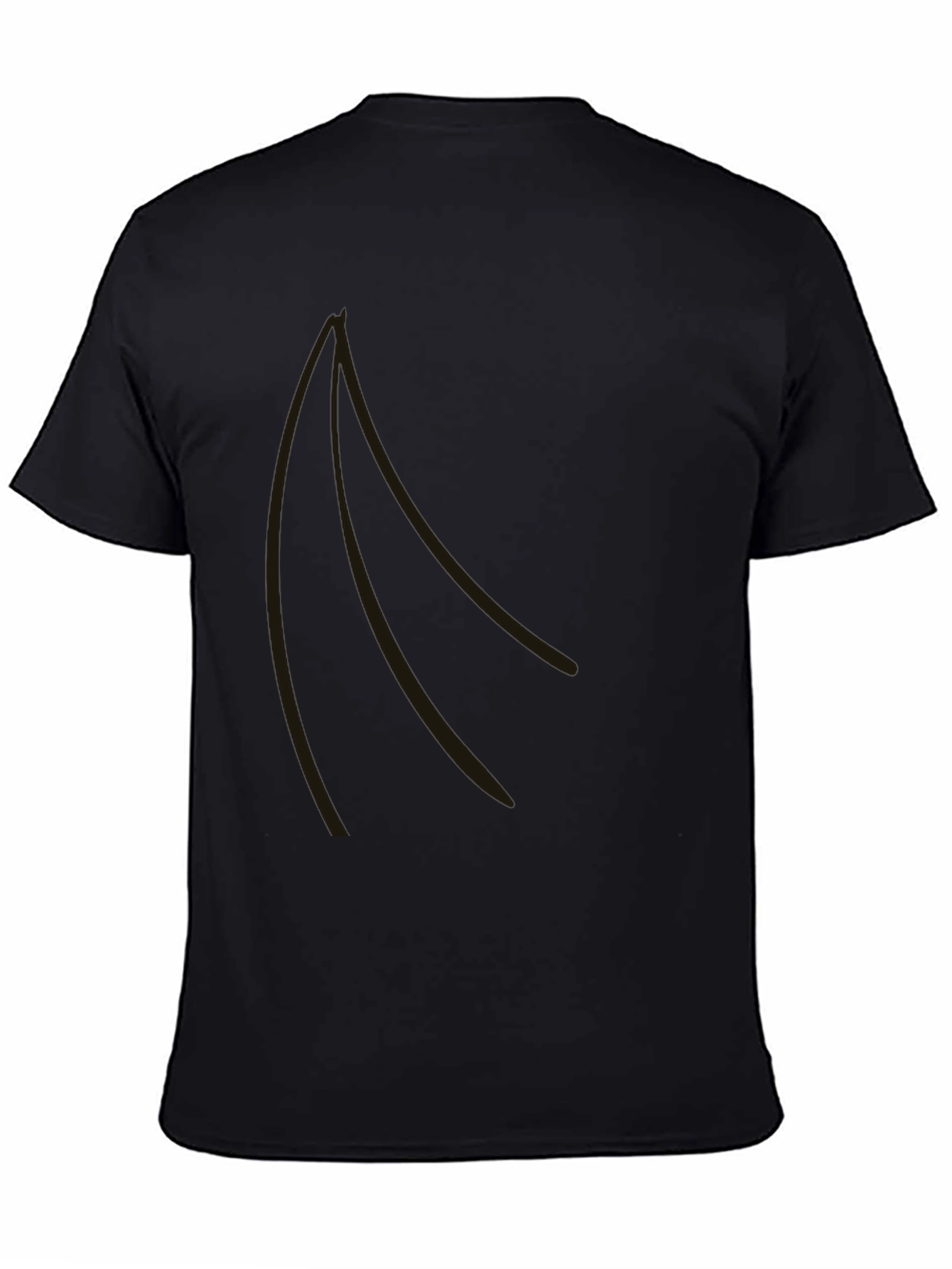 Stylish Black Graphic Tee - Curved Design