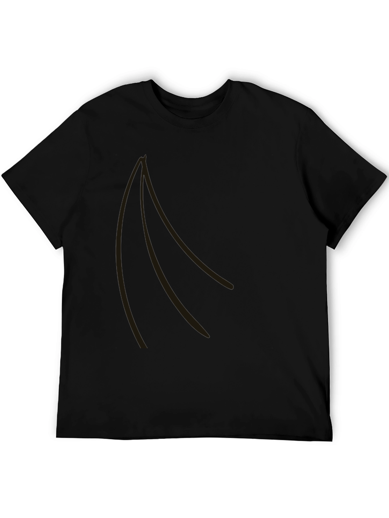 Stylish Black Graphic Tee - Curved Design