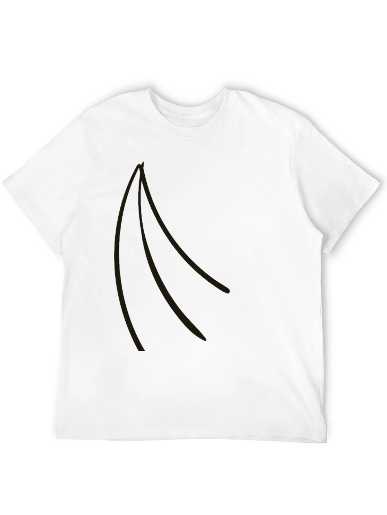 Stylish Black Graphic Tee - Curved Design
