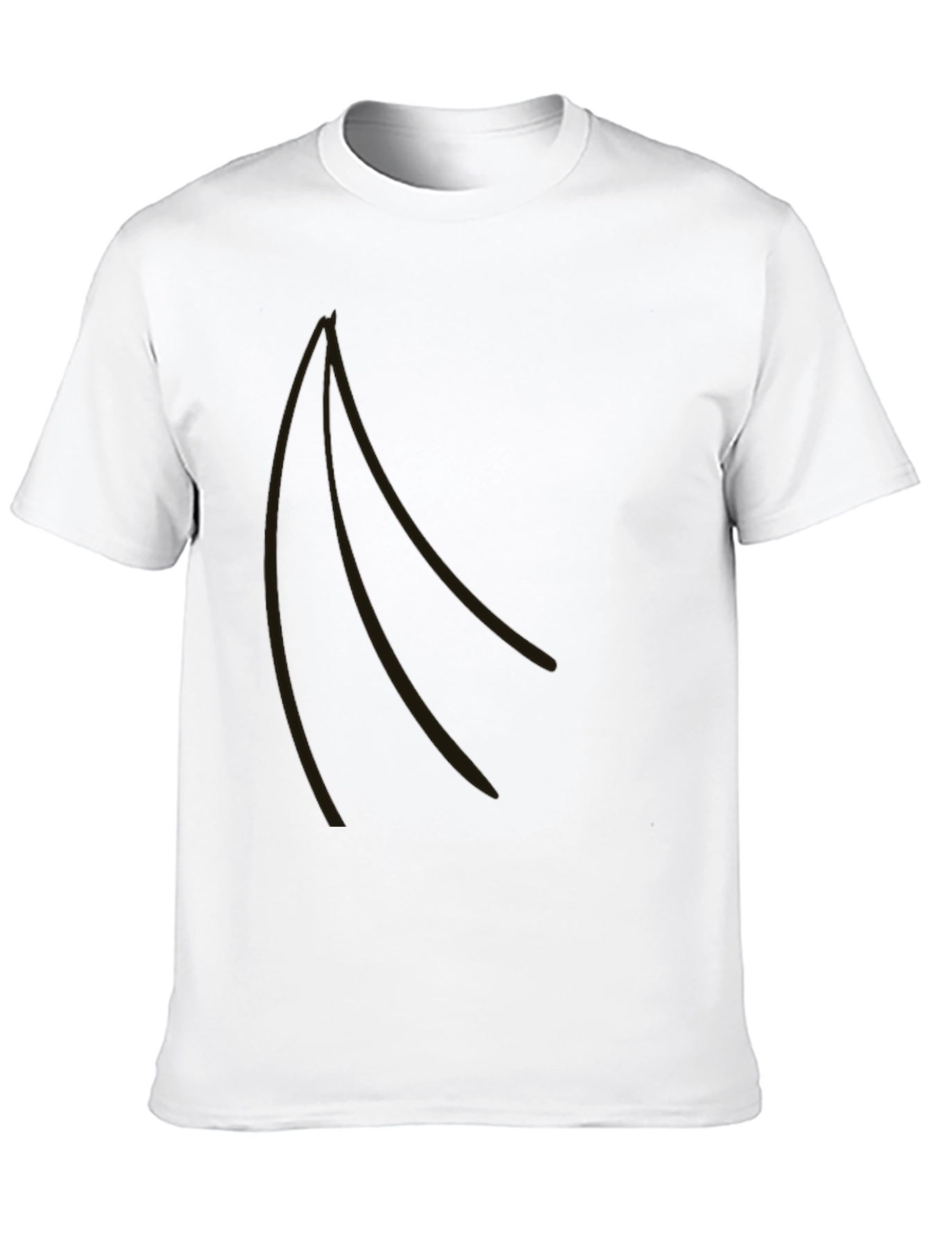 Stylish Black Graphic Tee - Curved Design