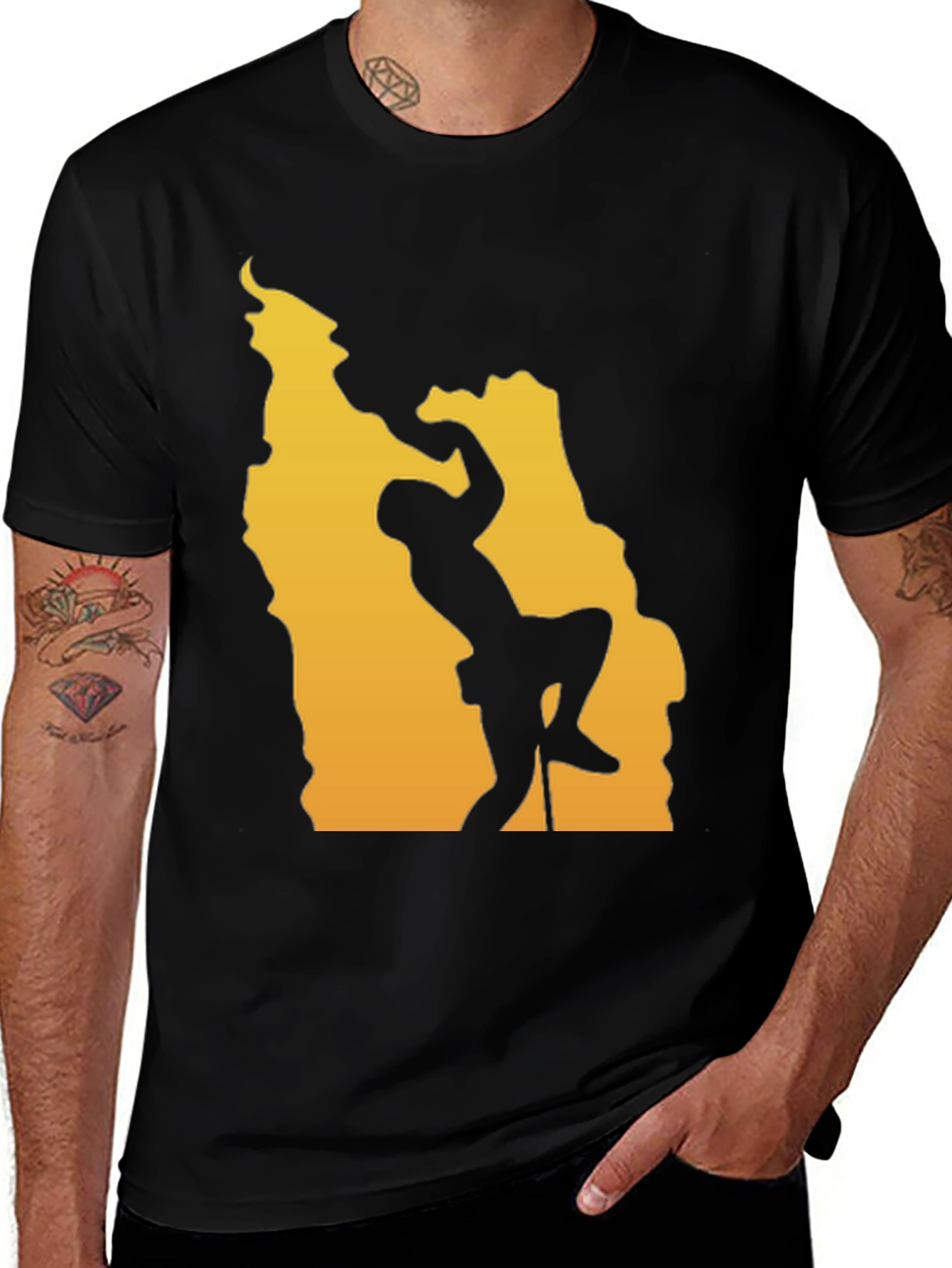 Climbing Graphic Tee - Black