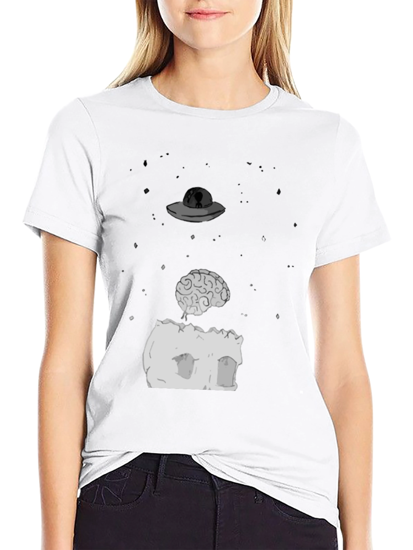 Alien Abduction Brain T-Shirt - Unique Design
