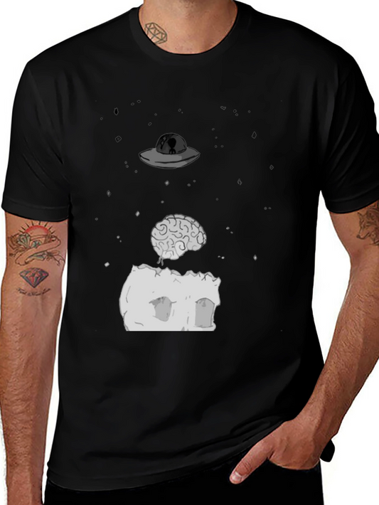 Alien Abduction Brain T-Shirt - Unique Design