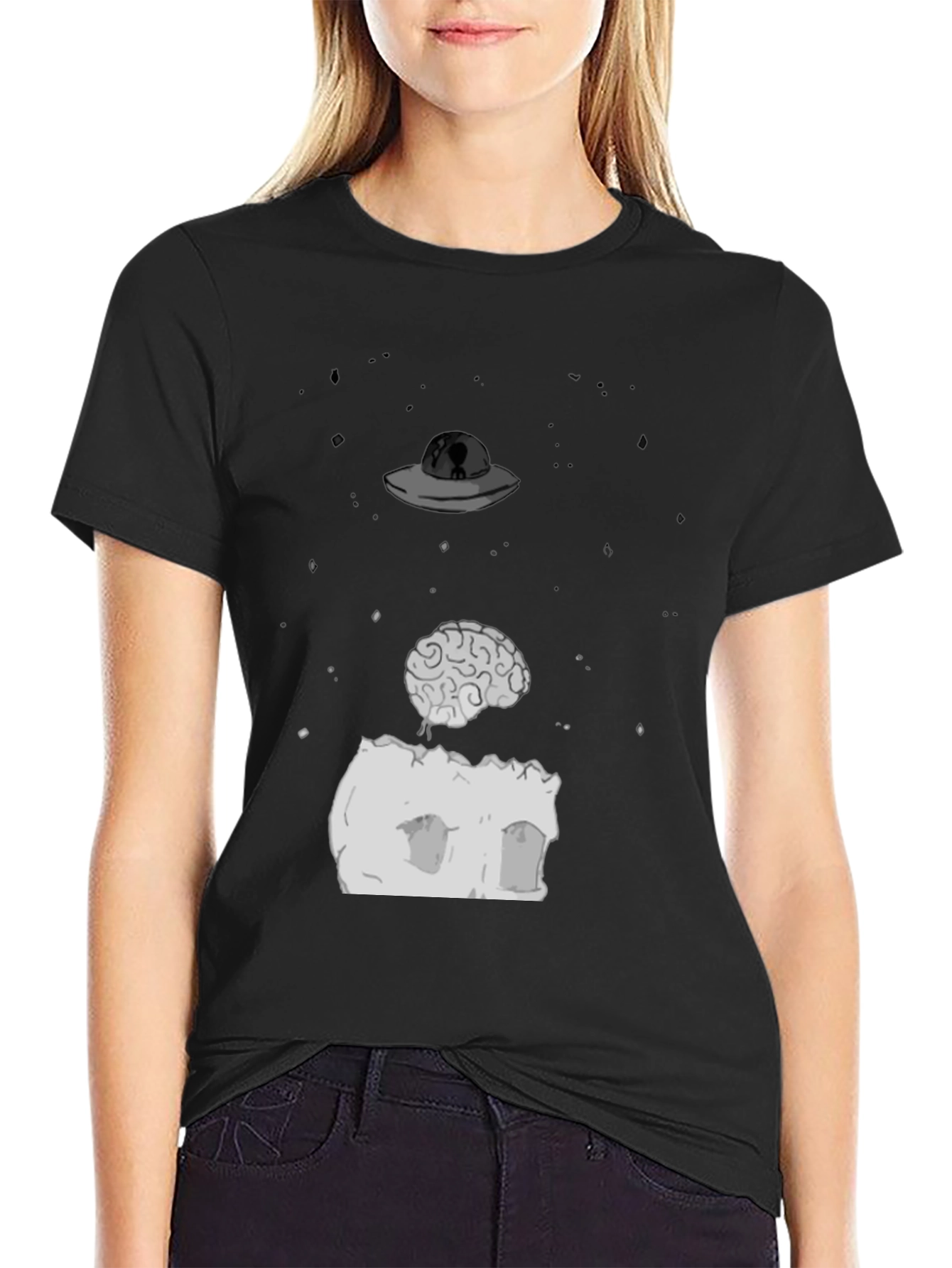Alien Abduction Brain T-Shirt - Unique Design