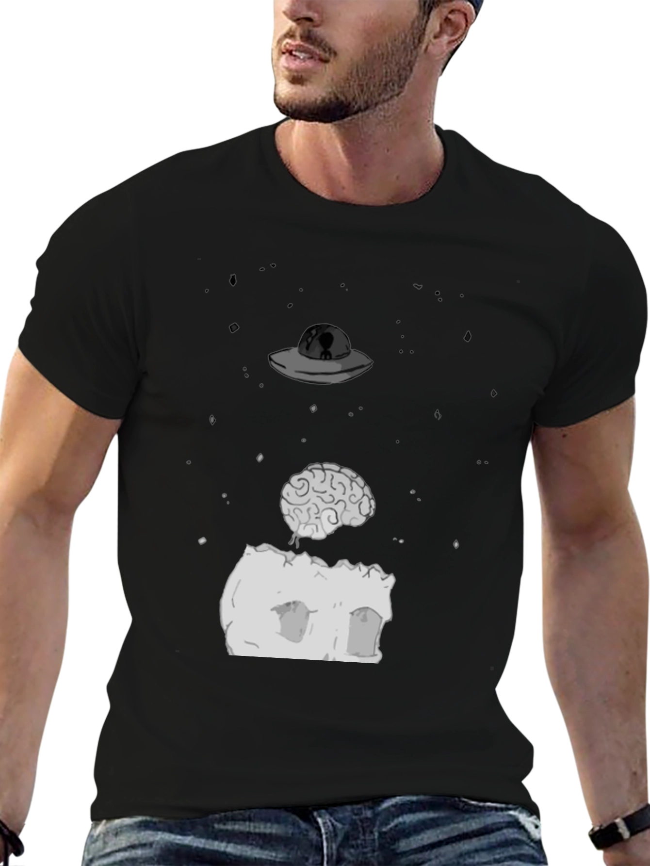 Alien Abduction Brain T-Shirt - Unique Design