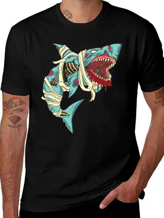 Zombie Shark Graphic T-Shirt - Horror Halloween Tee