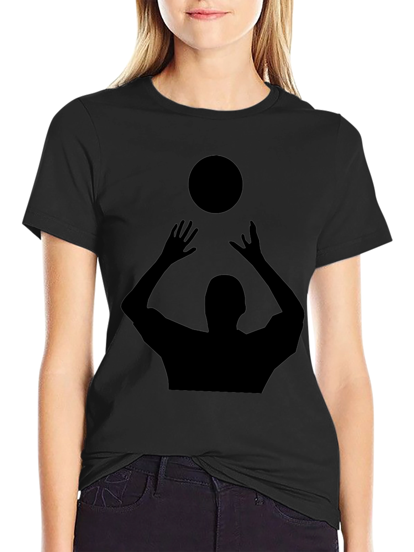 Volleyball Silhouette T-Shirt - Black Graphic Tee