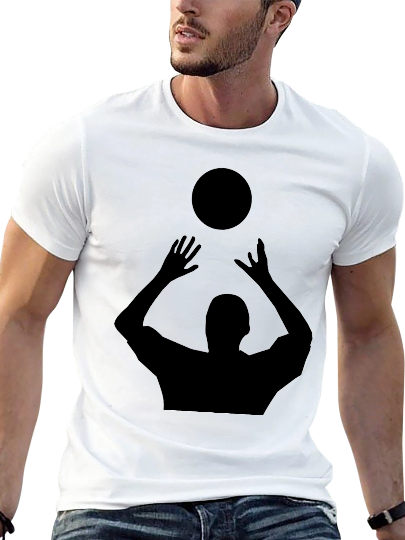 Volleyball Silhouette T-Shirt - Black Graphic Tee