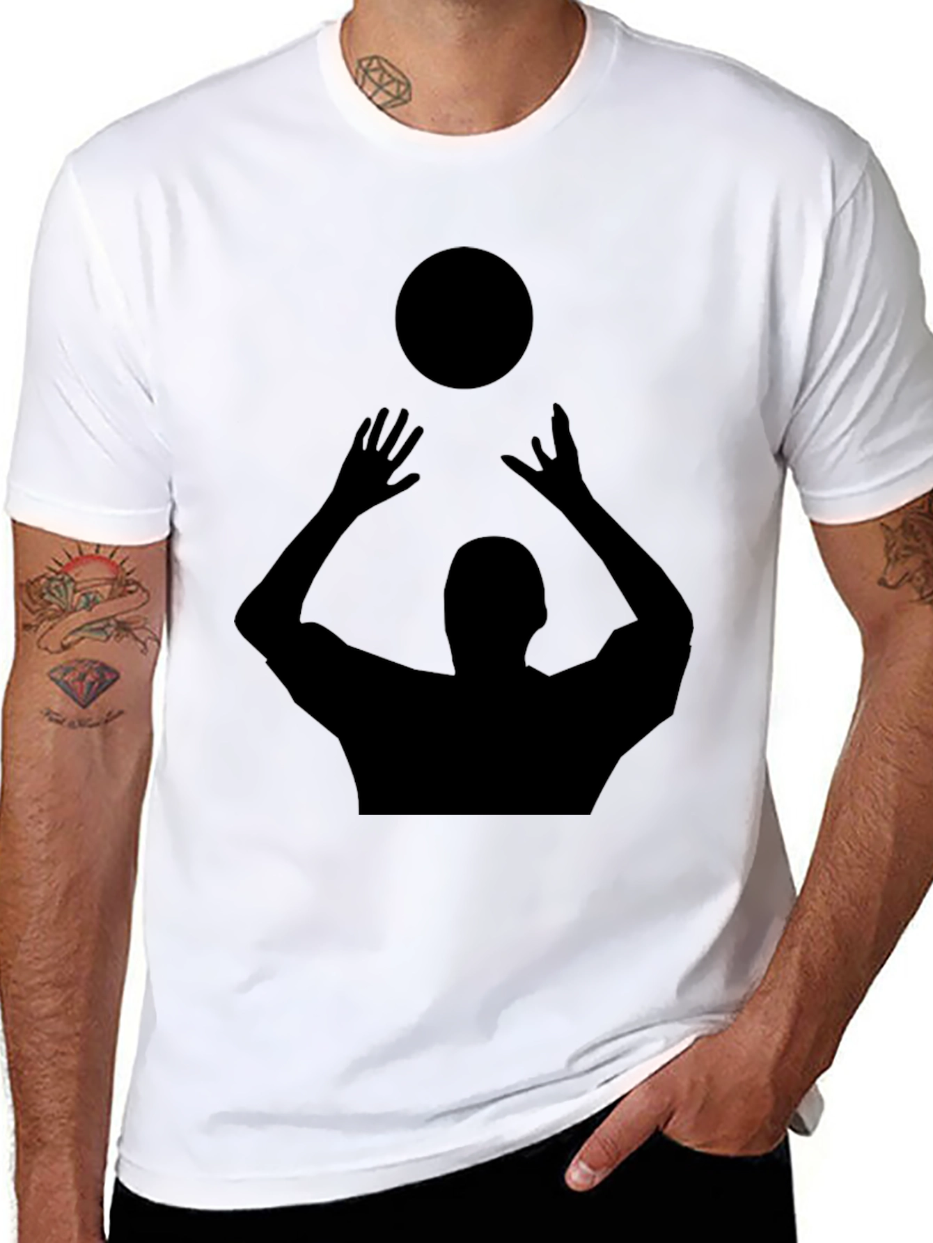Volleyball Silhouette T-Shirt - Black Graphic Tee