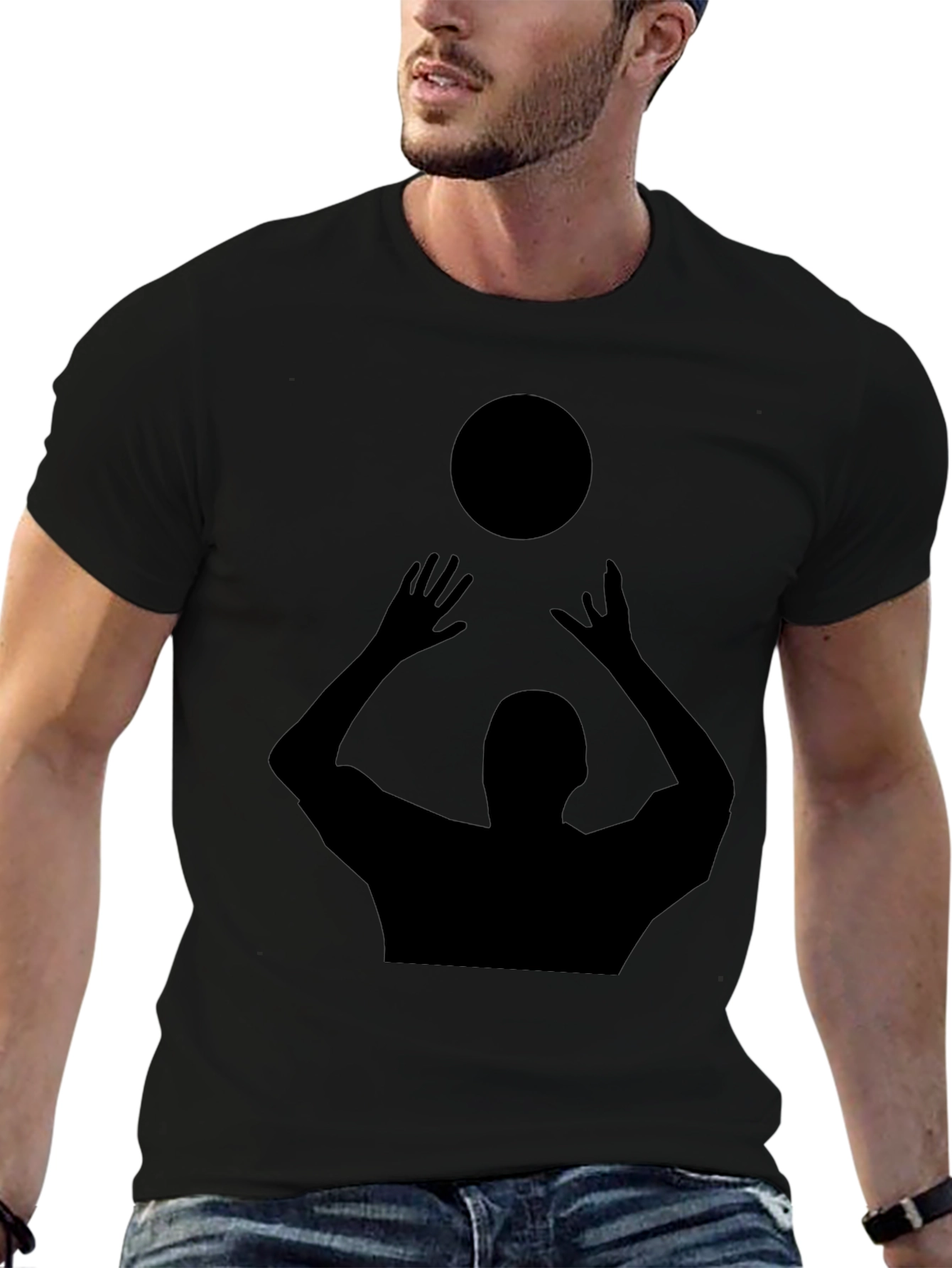 Volleyball Silhouette T-Shirt - Black Graphic Tee