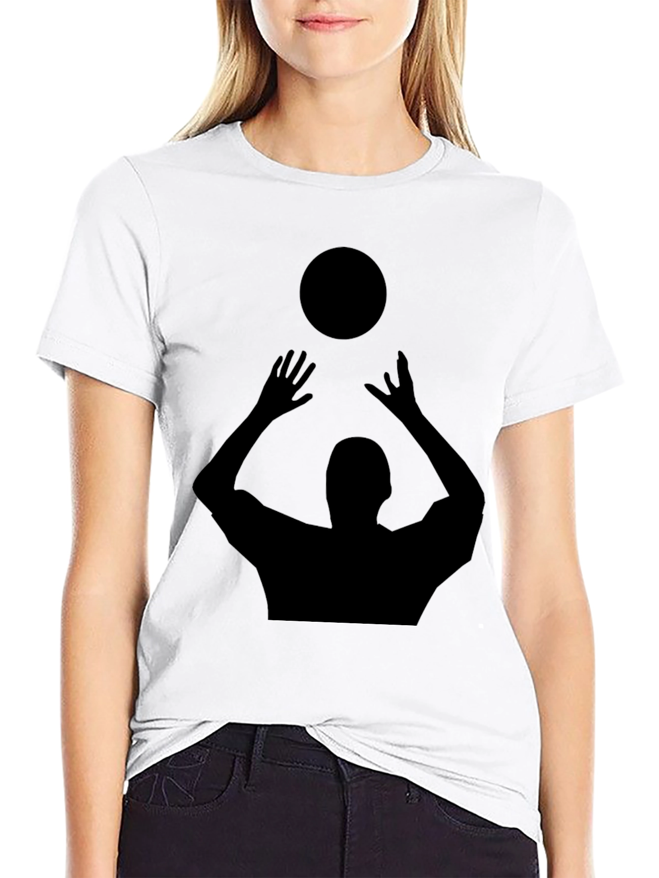 Volleyball Silhouette T-Shirt - Black Graphic Tee