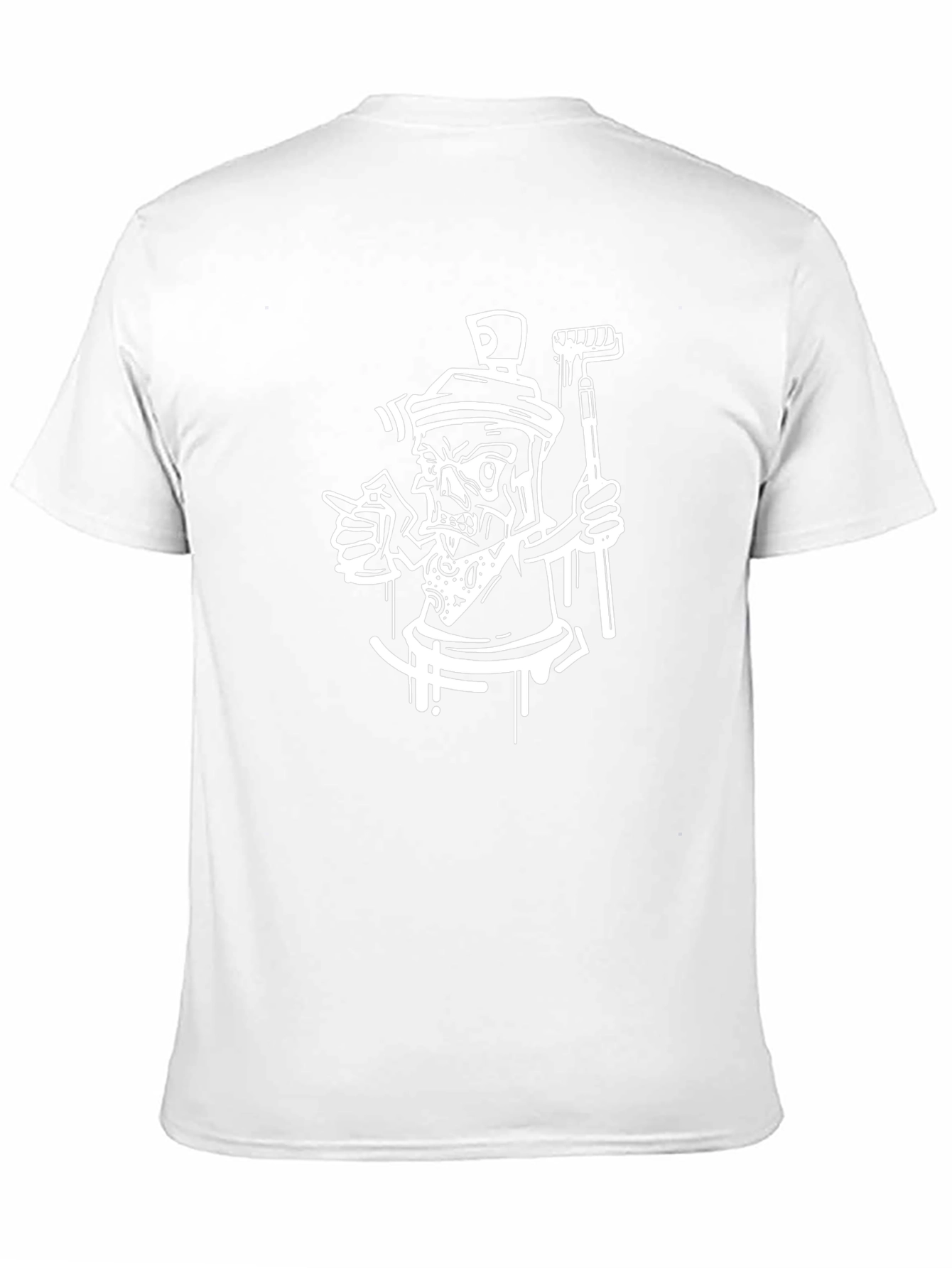 Cool Black Tee with Spray Paint Skeleton Design