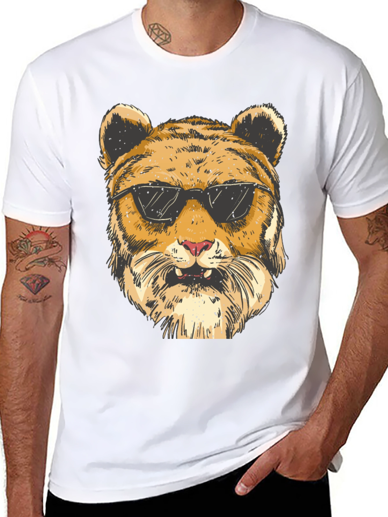 Cool Tiger Graphic Black T-Shirt