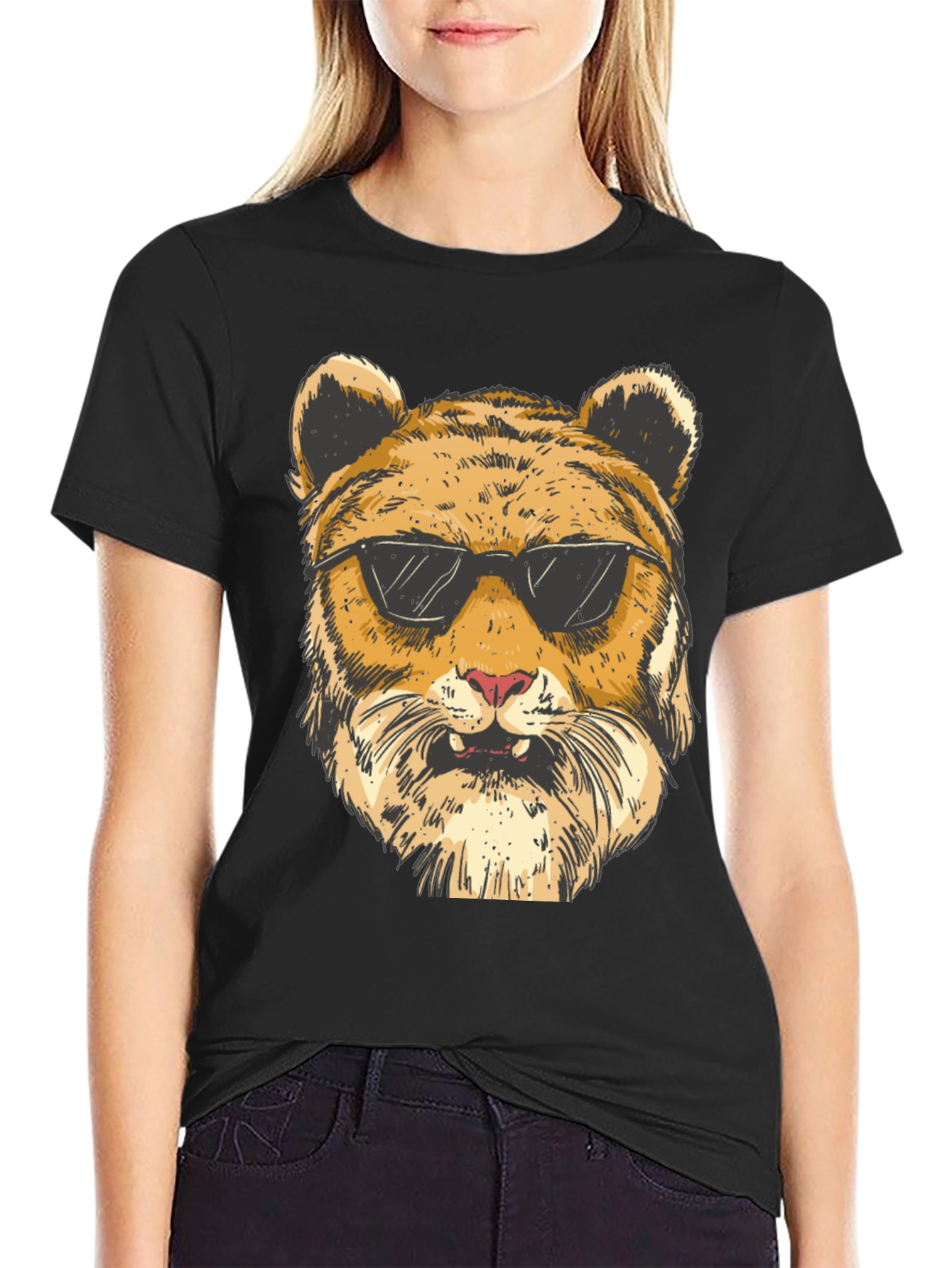 Cool Tiger Graphic Black T-Shirt