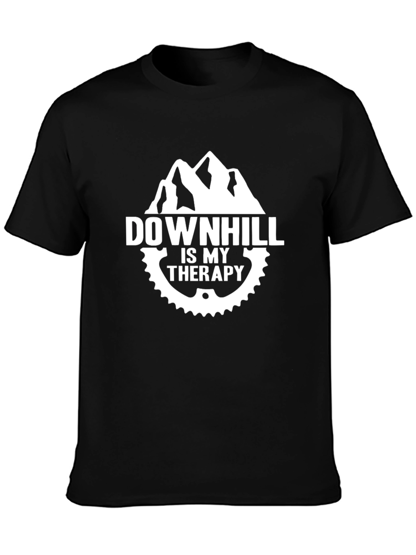 Downhill is My Therapy Black T-Shirt
