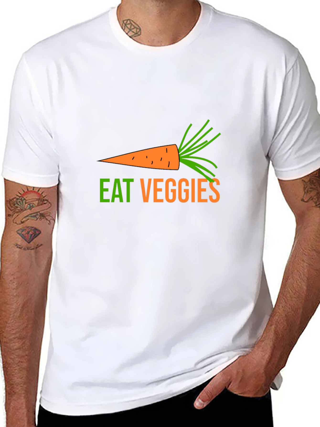 Eat Veggies Graphic Tee - Carrot Design