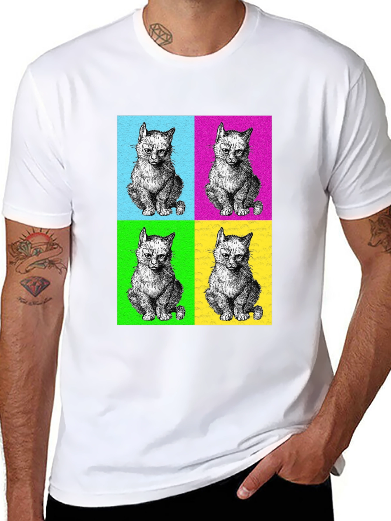 Pop Art Kitten T-Shirt - Cool Graphic Tee