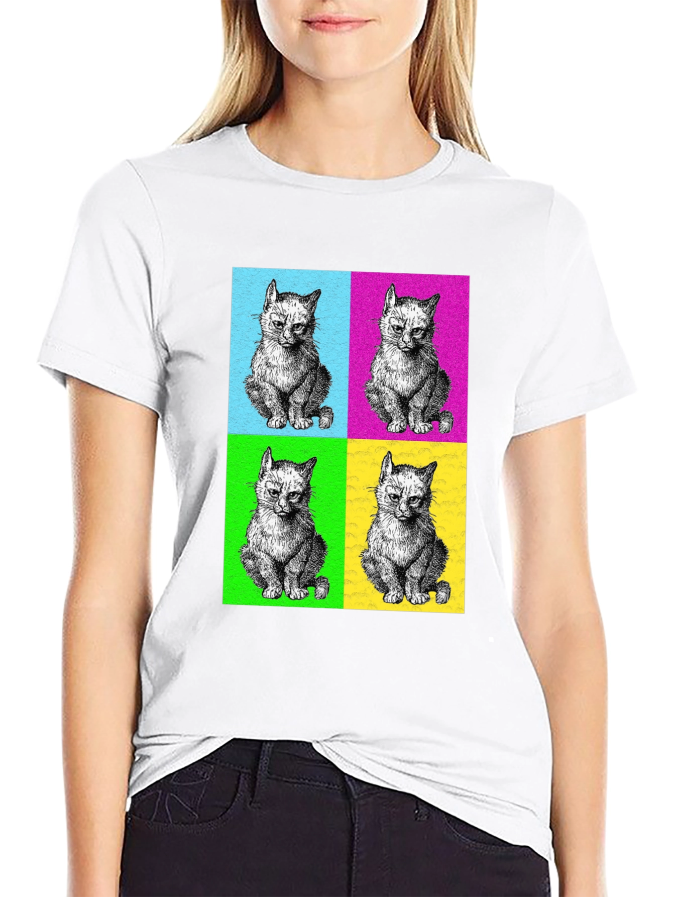 Pop Art Kitten T-Shirt - Cool Graphic Tee