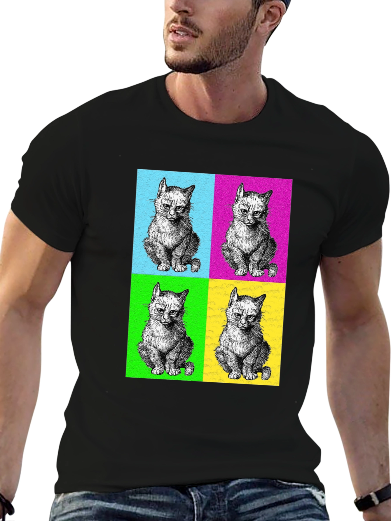 Pop Art Kitten T-Shirt - Cool Graphic Tee