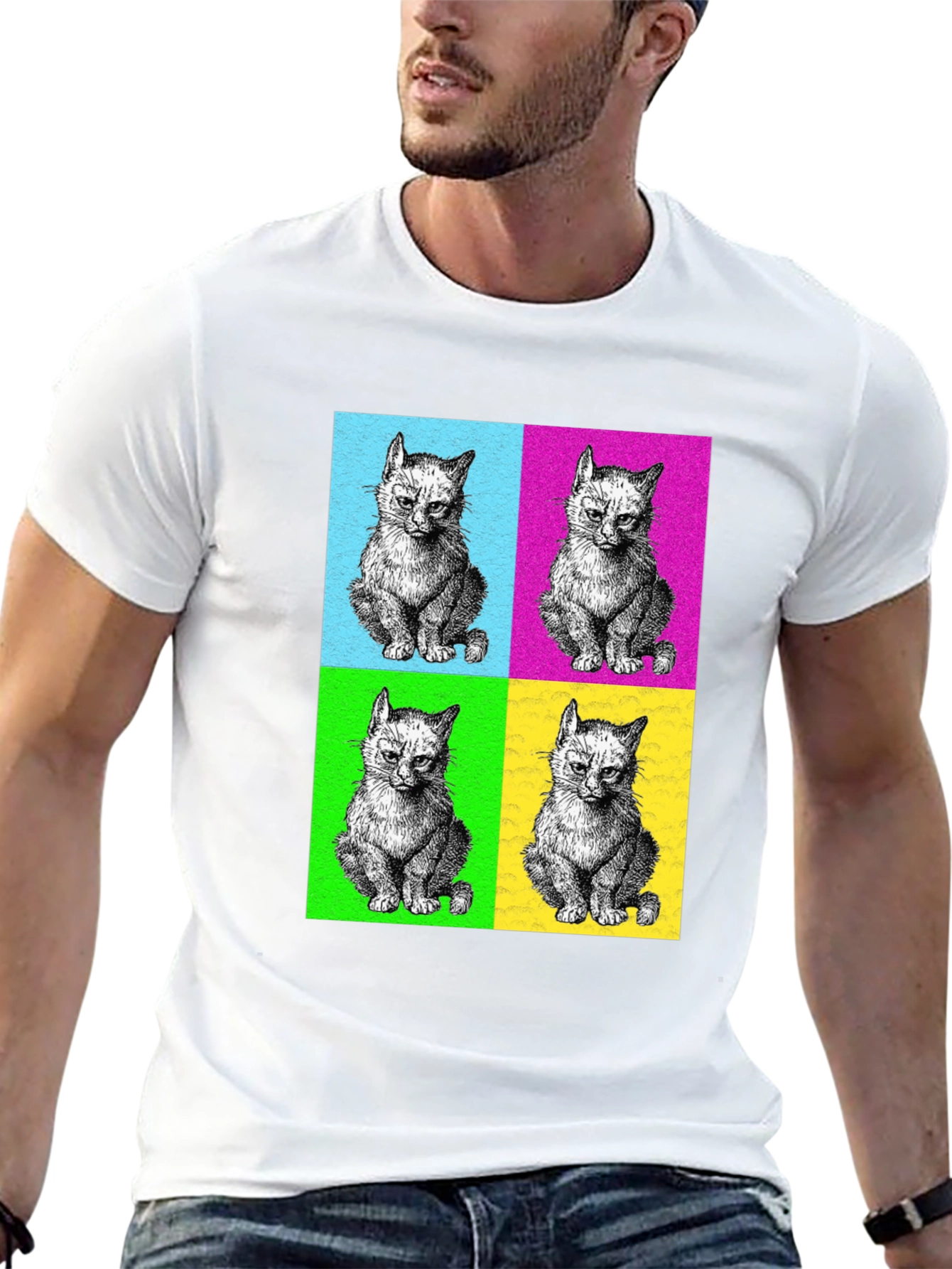 Pop Art Kitten T-Shirt - Cool Graphic Tee