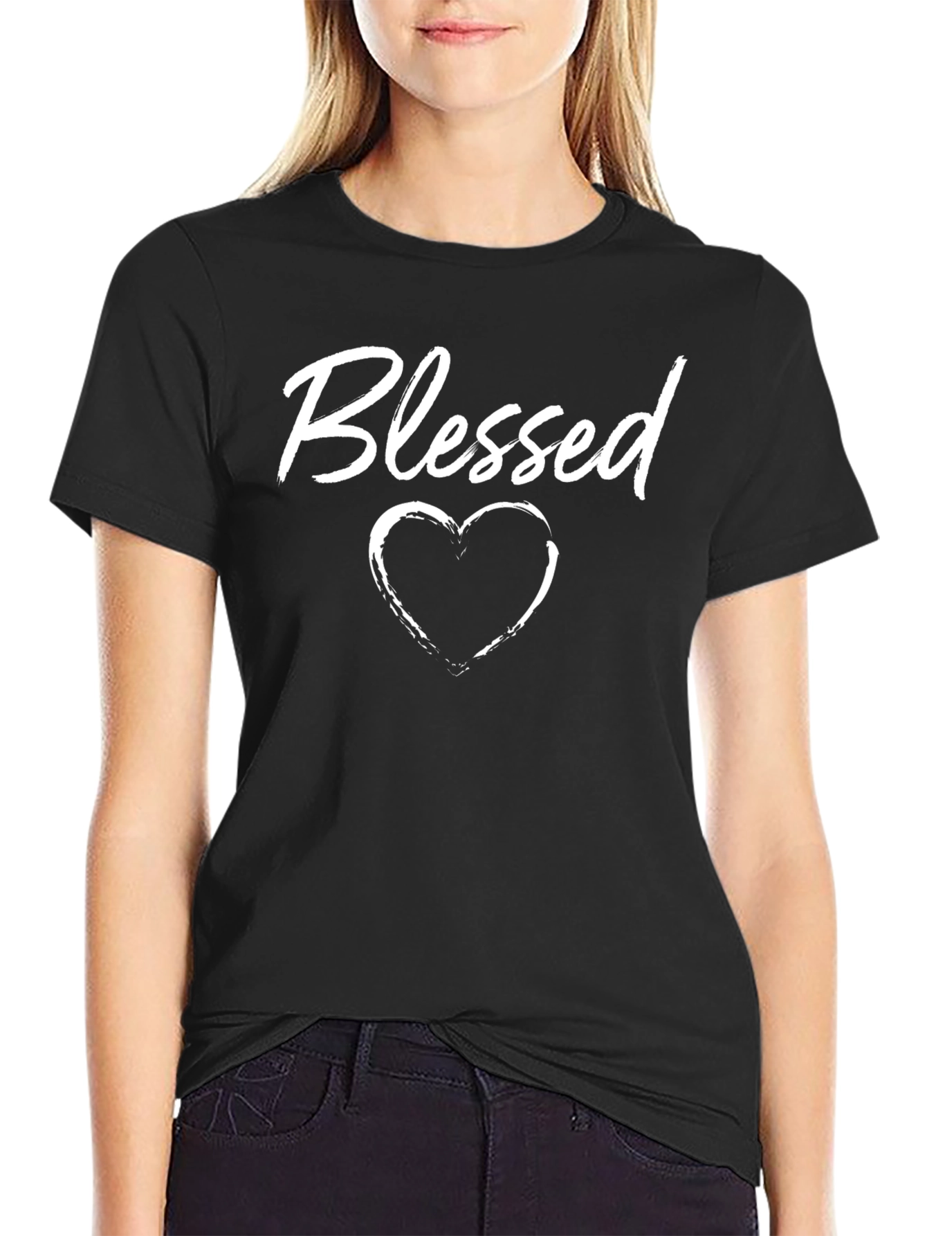 Blessed Heart Graphic T-Shirt - Black