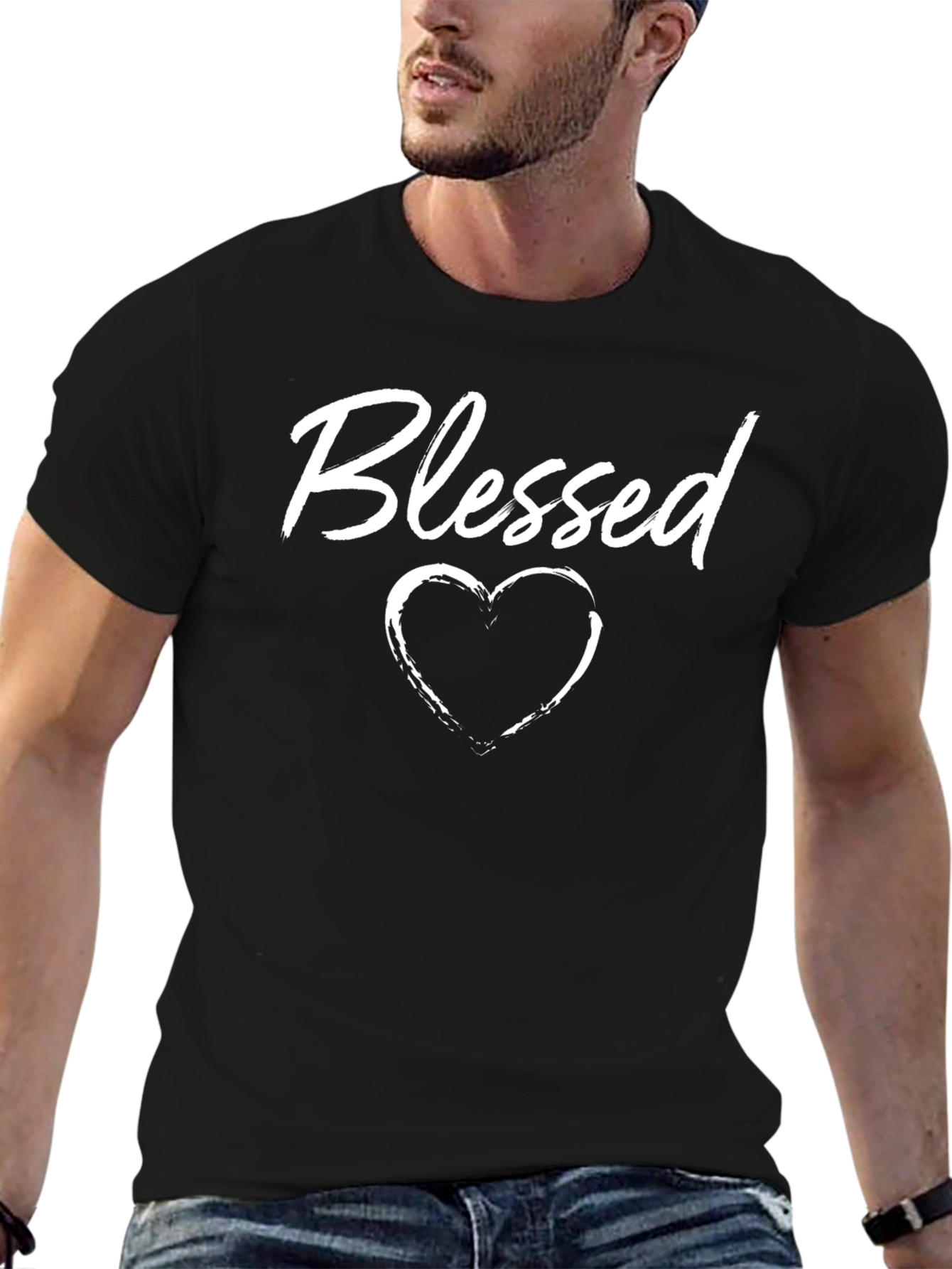Blessed Heart Graphic T-Shirt - Black