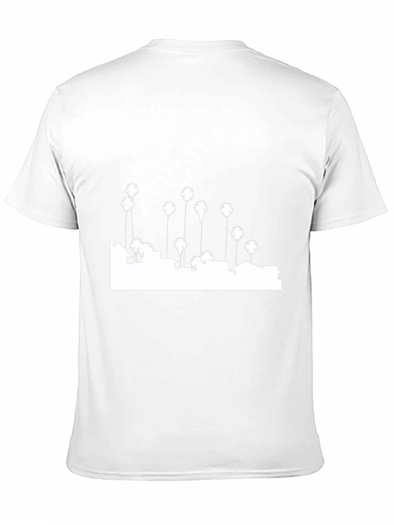 Cityscape Palm Tree Graphic Tee - Black